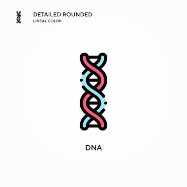 DNA vektör simgesi. Modern vektör illüstrasyon kavramları. Düzenlemesi ve kişiselleştirmesi kolay.