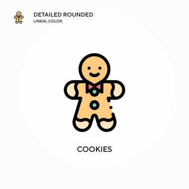 Kurabiye vektör simgesi. Modern vektör illüstrasyon kavramları. Düzenlemesi ve kişiselleştirmesi kolay.