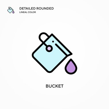 Kova vektör simgesi. Modern vektör illüstrasyon kavramları. Düzenlemesi ve kişiselleştirmesi kolay.