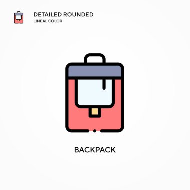 Sırt çantası vektör simgesi. Modern vektör illüstrasyon kavramları. Düzenlemesi ve kişiselleştirmesi kolay.