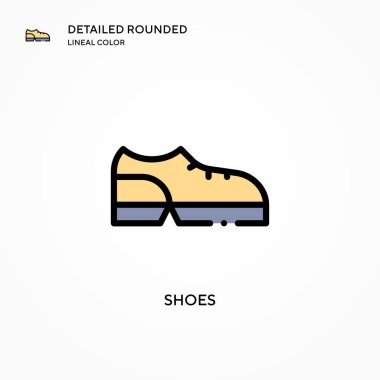 Ayakkabı vektör simgesi. Modern vektör illüstrasyon kavramları. Düzenlemesi ve kişiselleştirmesi kolay.