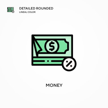 Para vektör simgesi. Modern vektör illüstrasyon kavramları. Düzenlemesi ve kişiselleştirmesi kolay.