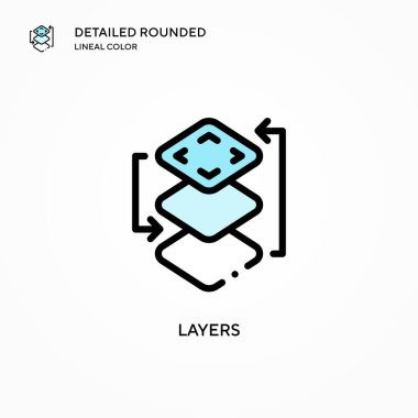 Katman vektör simgesi. Modern vektör illüstrasyon kavramları. Düzenlemesi ve kişiselleştirmesi kolay.