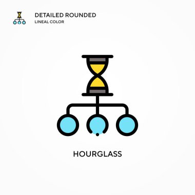 Kum saati vektör simgesi. Modern vektör illüstrasyon kavramları. Düzenlemesi ve kişiselleştirmesi kolay.