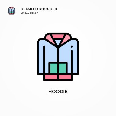 Kapüşonlu vektör ikonu. Modern vektör illüstrasyon kavramları. Düzenlemesi ve kişiselleştirmesi kolay.