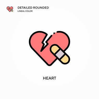 Kalp vektör simgesi. Modern vektör illüstrasyon kavramları. Düzenlemesi ve kişiselleştirmesi kolay.