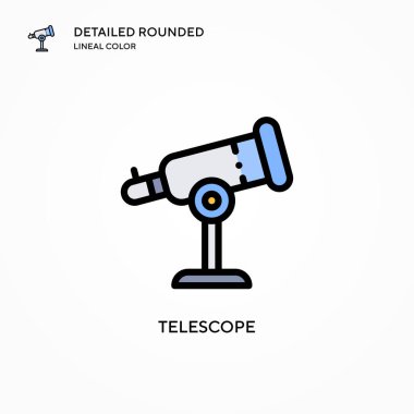 Teleskop vektör simgesi. Modern vektör illüstrasyon kavramları. Düzenlemesi ve kişiselleştirmesi kolay.