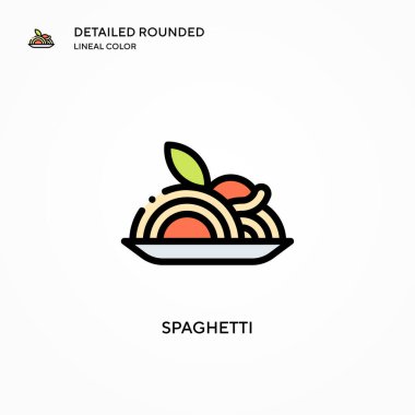 Spagetti vektör ikonu. Modern vektör illüstrasyon kavramları. Düzenlemesi ve kişiselleştirmesi kolay.