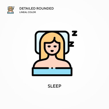 Uyku vektör simgesi. Modern vektör illüstrasyon kavramları. Düzenlemesi ve kişiselleştirmesi kolay.