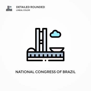 Brezilya vektör ikonu ulusal kongresi. Modern vektör illüstrasyon kavramları. Düzenlemesi ve kişiselleştirmesi kolay.