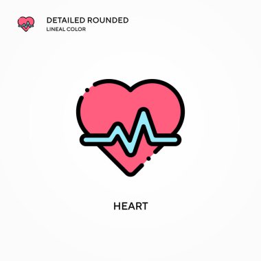 Kalp vektör simgesi. Modern vektör illüstrasyon kavramları. Düzenlemesi ve kişiselleştirmesi kolay.