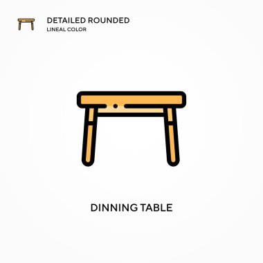 Yemek masası vektör simgesi. Modern vektör illüstrasyon kavramları. Düzenlemesi ve kişiselleştirmesi kolay.