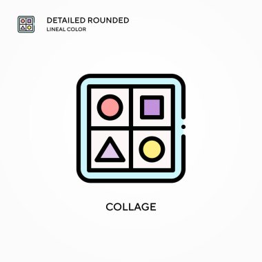 Kolaj vektör simgesi. Modern vektör illüstrasyon kavramları. Düzenlemesi ve kişiselleştirmesi kolay.