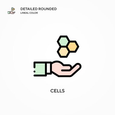 Hücre vektör simgesi. Modern vektör illüstrasyon kavramları. Düzenlemesi ve kişiselleştirmesi kolay.