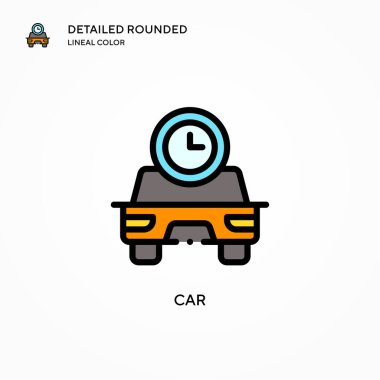 Araba vektör simgesi. Modern vektör illüstrasyon kavramları. Düzenlemesi ve kişiselleştirmesi kolay.