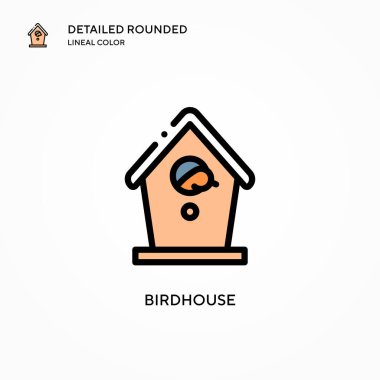 Kuş evi vektör simgesi. Modern vektör illüstrasyon kavramları. Düzenlemesi ve kişiselleştirmesi kolay.