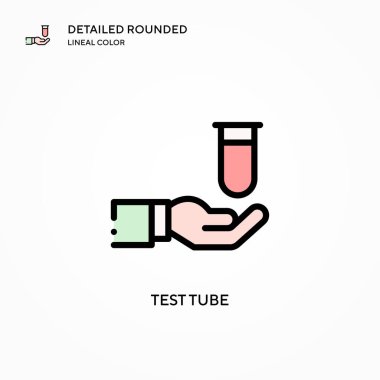 Test tübü vektör simgesi. Modern vektör illüstrasyon kavramları. Düzenlemesi ve kişiselleştirmesi kolay.