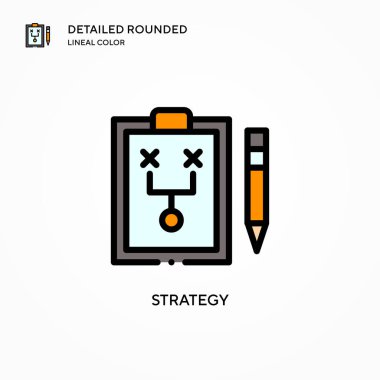 Strateji vektör simgesi. Modern vektör illüstrasyon kavramları. Düzenlemesi ve kişiselleştirmesi kolay.