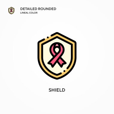 Kalkan vektör simgesi. Modern vektör illüstrasyon kavramları. Düzenlemesi ve kişiselleştirmesi kolay.