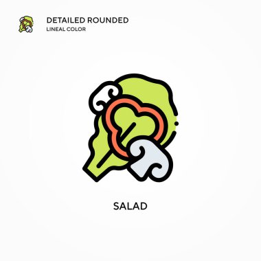 Salata vektör simgesi. Modern vektör illüstrasyon kavramları. Düzenlemesi ve kişiselleştirmesi kolay.