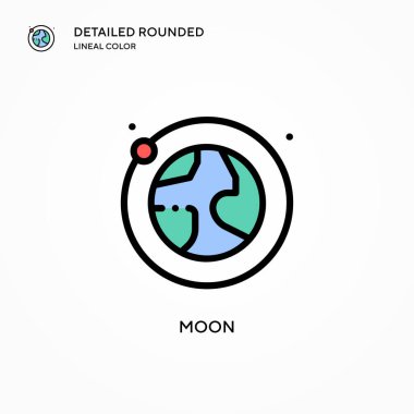 Ay vektör simgesi. Modern vektör illüstrasyon kavramları. Düzenlemesi ve kişiselleştirmesi kolay.