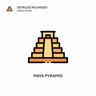 Maya piramit vektör simgesi. Modern vektör illüstrasyon kavramları. Düzenlemesi ve kişiselleştirmesi kolay.