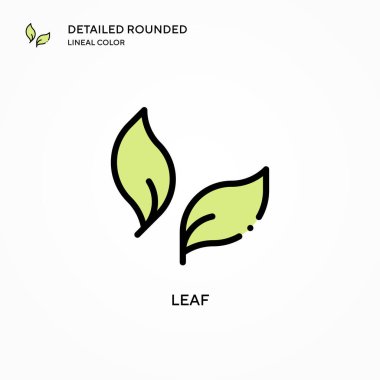 Yaprak vektör simgesi. Modern vektör illüstrasyon kavramları. Düzenlemesi ve kişiselleştirmesi kolay.