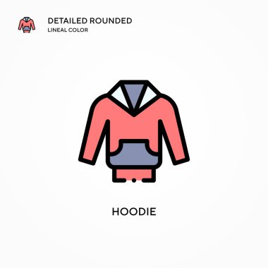 Kapüşonlu vektör ikonu. Modern vektör illüstrasyon kavramları. Düzenlemesi ve kişiselleştirmesi kolay.