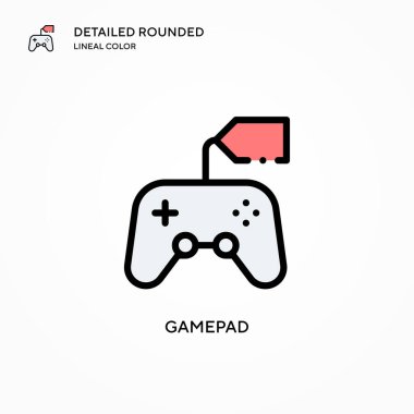 Gamepad vektör simgesi. Modern vektör illüstrasyon kavramları. Düzenlemesi ve kişiselleştirmesi kolay.
