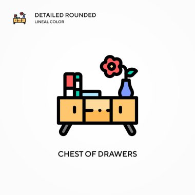 Çekmece vektör simgesi. Modern vektör illüstrasyon kavramları. Düzenlemesi ve kişiselleştirmesi kolay.