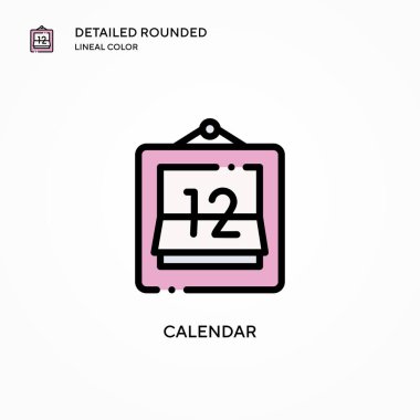 Takvim vektör simgesi. Modern vektör illüstrasyon kavramları. Düzenlemesi ve kişiselleştirmesi kolay.