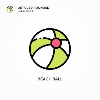 Plaj topu vektör simgesi. Modern vektör illüstrasyon kavramları. Düzenlemesi ve kişiselleştirmesi kolay.