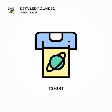 Tshirt vektör simgesi. Modern vektör illüstrasyon kavramları. Düzenlemesi ve kişiselleştirmesi kolay.