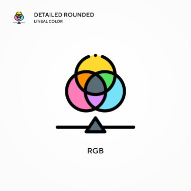 Rgb vektör simgesi. Modern vektör illüstrasyon kavramları. Düzenlemesi ve kişiselleştirmesi kolay.