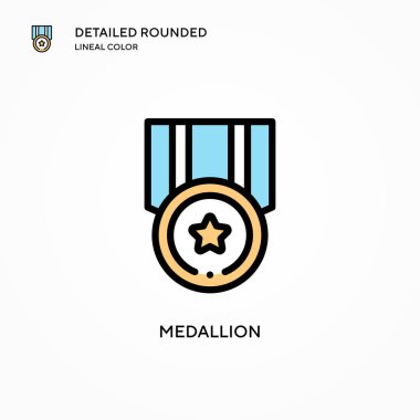 Madalyon vektör simgesi. Modern vektör illüstrasyon kavramları. Düzenlemesi ve kişiselleştirmesi kolay.