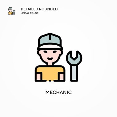 Mekanik vektör simgesi. Modern vektör illüstrasyon kavramları. Düzenlemesi ve kişiselleştirmesi kolay.