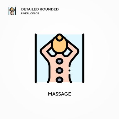 Masaj vektör simgesi. Modern vektör illüstrasyon kavramları. Düzenlemesi ve kişiselleştirmesi kolay.