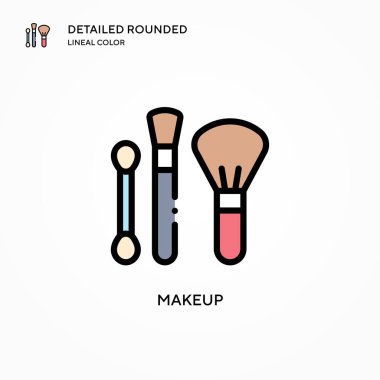 Makyaj vektörü simgesi. Modern vektör illüstrasyon kavramları. Düzenlemesi ve kişiselleştirmesi kolay.