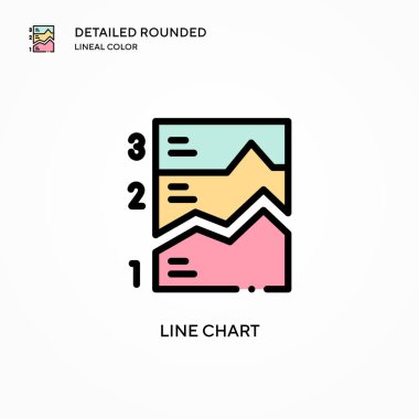 Çizgi çizelgesi vektör simgesi. Modern vektör illüstrasyon kavramları. Düzenlemesi ve kişiselleştirmesi kolay.