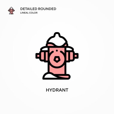 Yangın musluğu vektör simgesi. Modern vektör illüstrasyon kavramları. Düzenlemesi ve kişiselleştirmesi kolay.