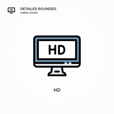 Hd vektör simgesi. Modern vektör illüstrasyon kavramları. Düzenlemesi ve kişiselleştirmesi kolay.
