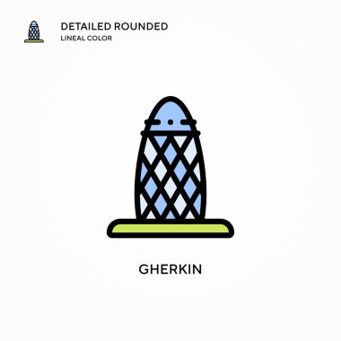 Gherkin vektör simgesi. Modern vektör illüstrasyon kavramları. Düzenlemesi ve kişiselleştirmesi kolay.