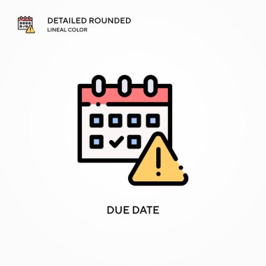 Bitiş tarihi vektör simgesi. Modern vektör illüstrasyon kavramları. Düzenlemesi ve kişiselleştirmesi kolay.