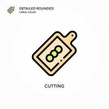 Vektör simgesi kesiliyor. Modern vektör illüstrasyon kavramları. Düzenlemesi ve kişiselleştirmesi kolay.