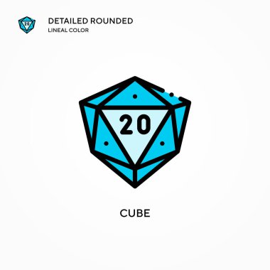 Küp vektör simgesi. Modern vektör illüstrasyon kavramları. Düzenlemesi ve kişiselleştirmesi kolay.