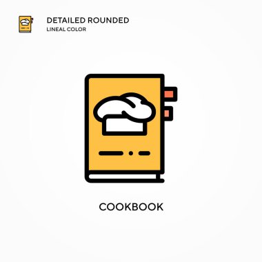 Yemek kitabı vektör simgesi. Modern vektör illüstrasyon kavramları. Düzenlemesi ve kişiselleştirmesi kolay.