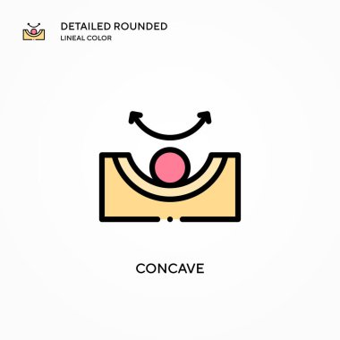 Konkav vektör simgesi. Modern vektör illüstrasyon kavramları. Düzenlemesi ve kişiselleştirmesi kolay.