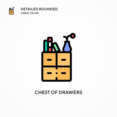 Çekmece vektör simgesi. Modern vektör illüstrasyon kavramları. Düzenlemesi ve kişiselleştirmesi kolay.