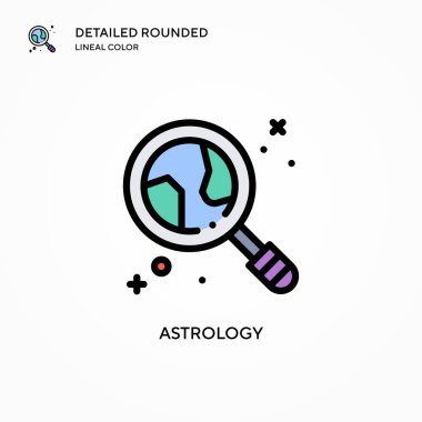 Astroloji vektör ikonu. Modern vektör illüstrasyon kavramları. Düzenlemesi ve kişiselleştirmesi kolay.