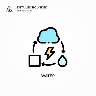 Su vektör simgesi. Modern vektör illüstrasyon kavramları. Düzenlemesi ve kişiselleştirmesi kolay.